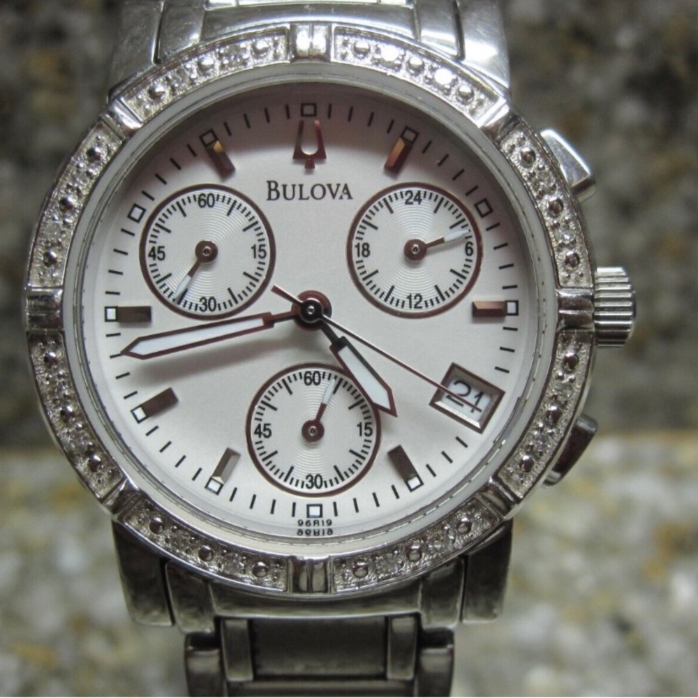 Women’s 96R19 Diamond Studded Chronograph Watch